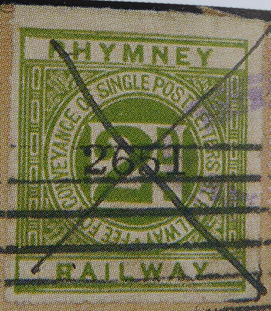 Railway Letter Stamps Rhymney Railway Second Issue - Curved '2'